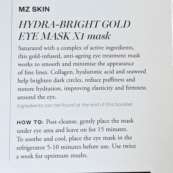 MZ SKIN Hydra-Bright Golden Eye Treatment Mask - Picture 3 of 3